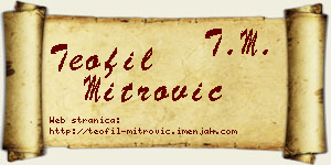 Teofil Mitrović vizit kartica